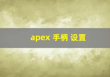 apex 手柄 设置